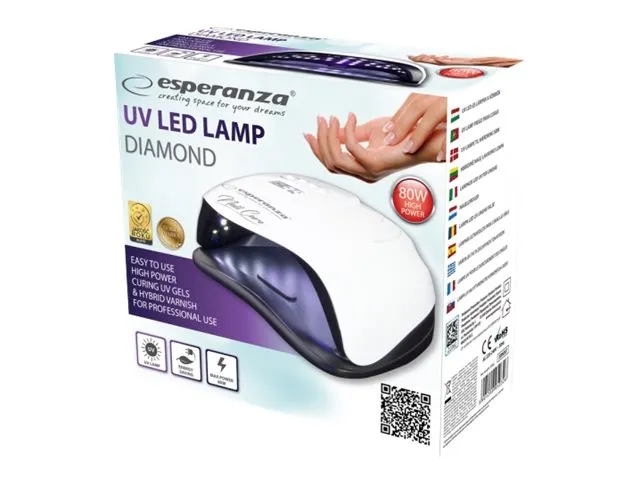 Esperanza UV LED Diamond nail lamp hybrid varnish white (EBN007)