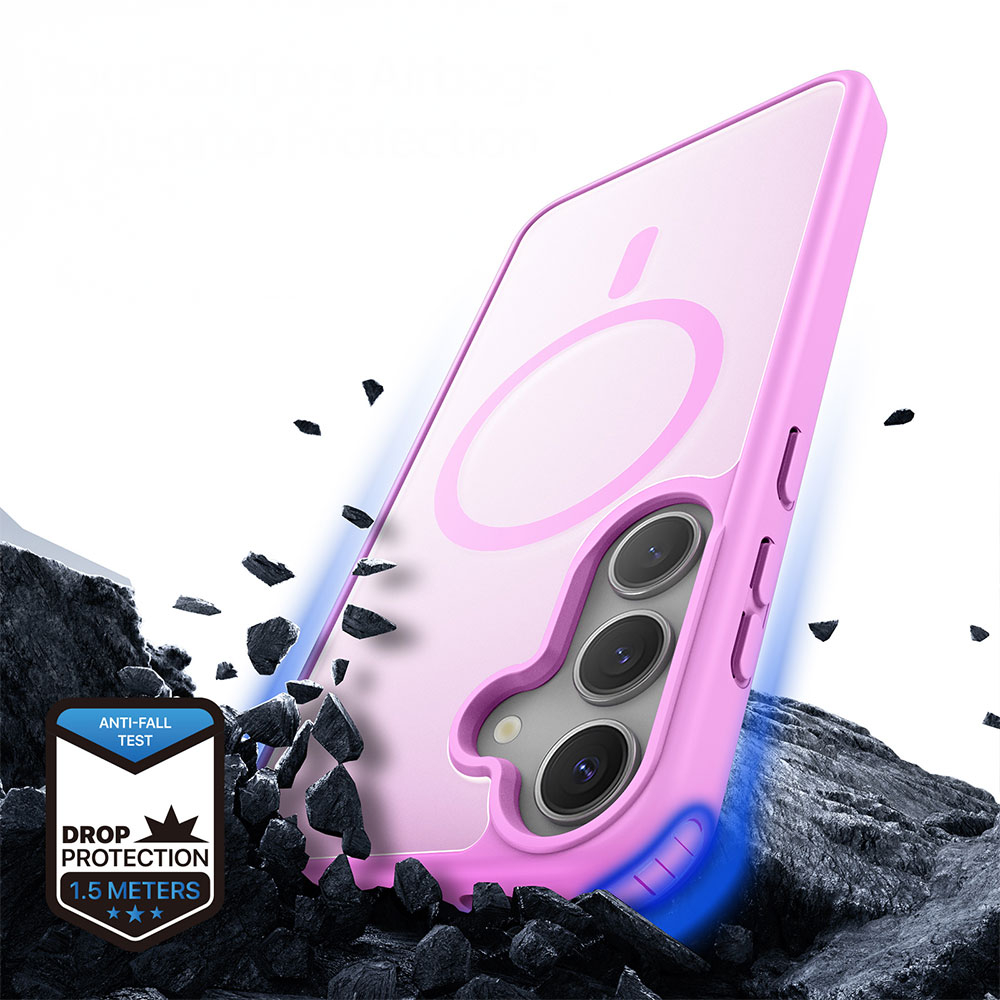 Samsung Galaxy S25  Plus Hybrid Hardcase Hülle mit TPU Bumper MagSafe-Modul - Pink