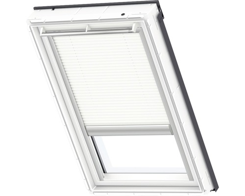 VELUX honingraat plisségordijn, effen wit, op zonne-energie, FSC C02 1045S