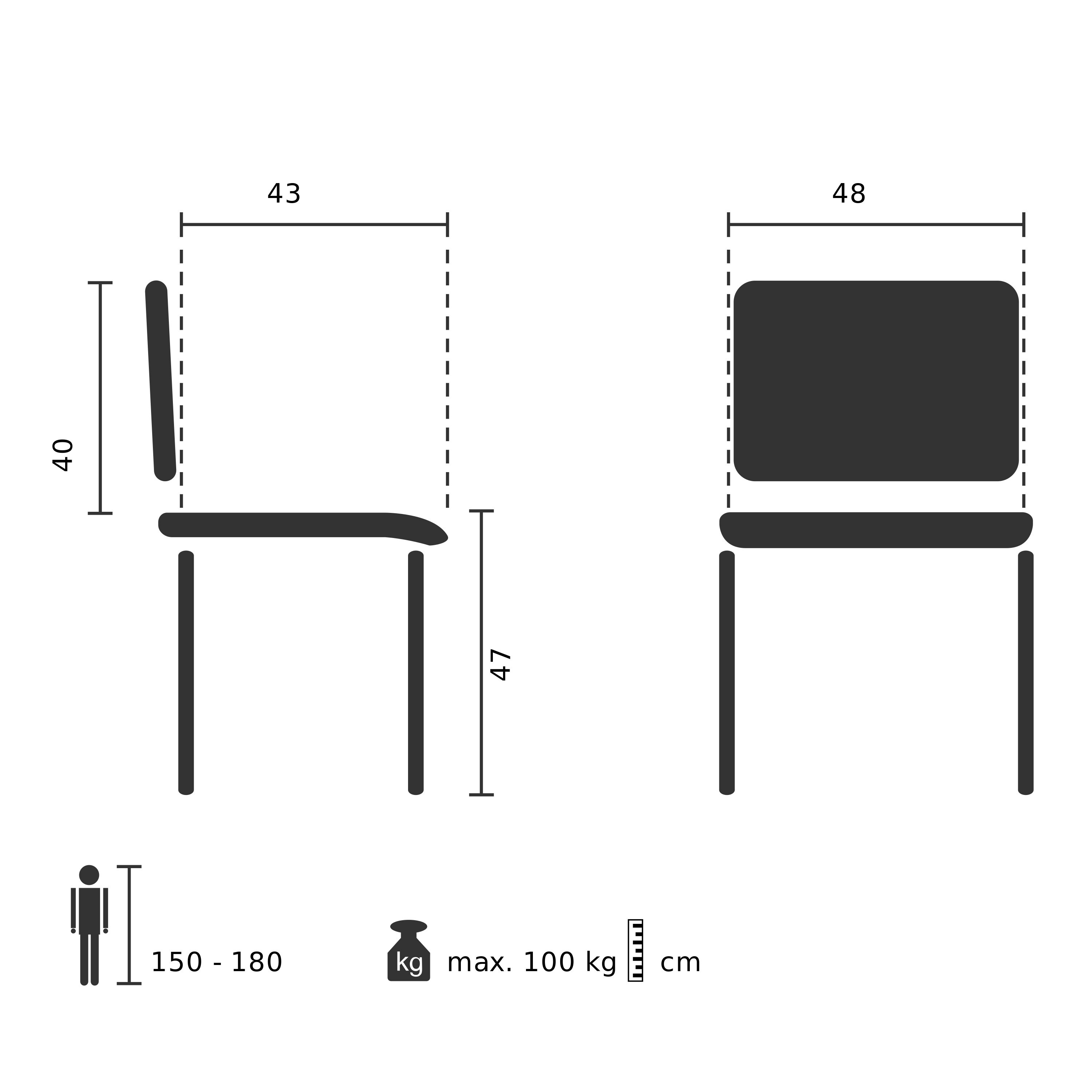 Schalenstuhl 4er Pack SCANDI P Kunststoff ohne Armlehnen hjh OFFICE