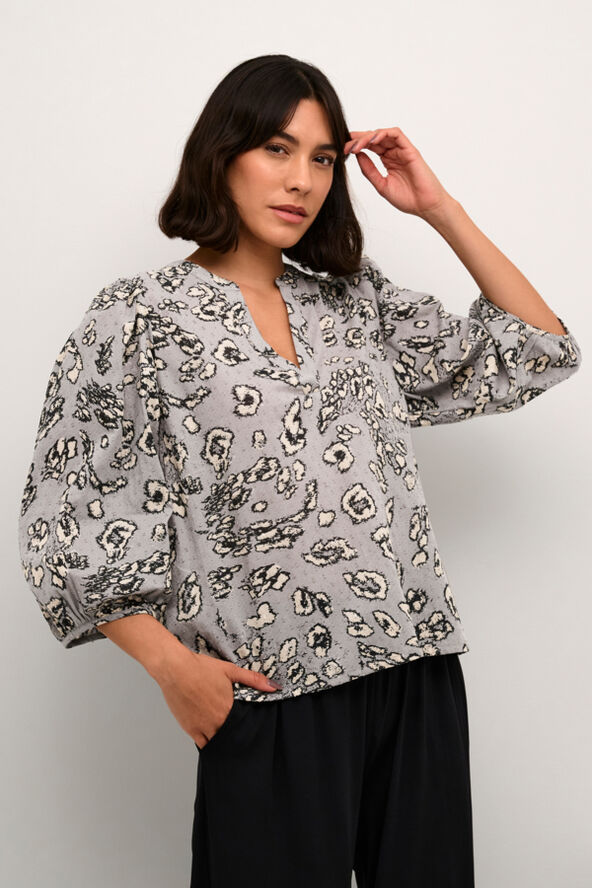 Kaffe KAliga Blouse Grey / black leopard