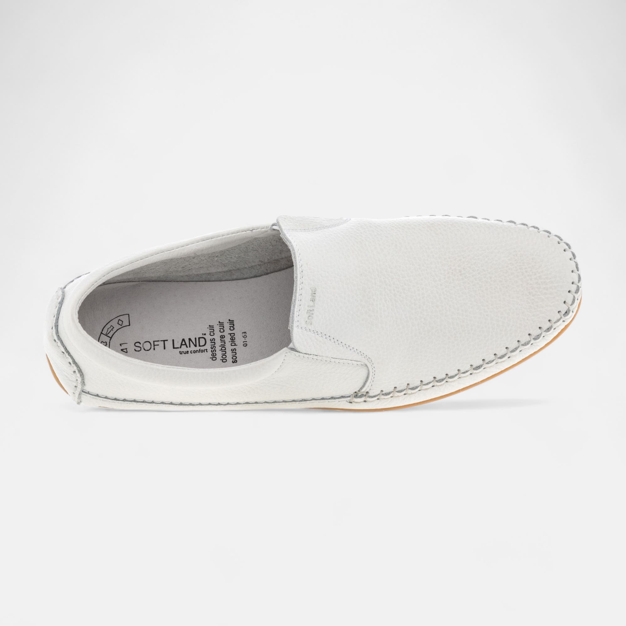 Mocassins Homme en cuir blanc