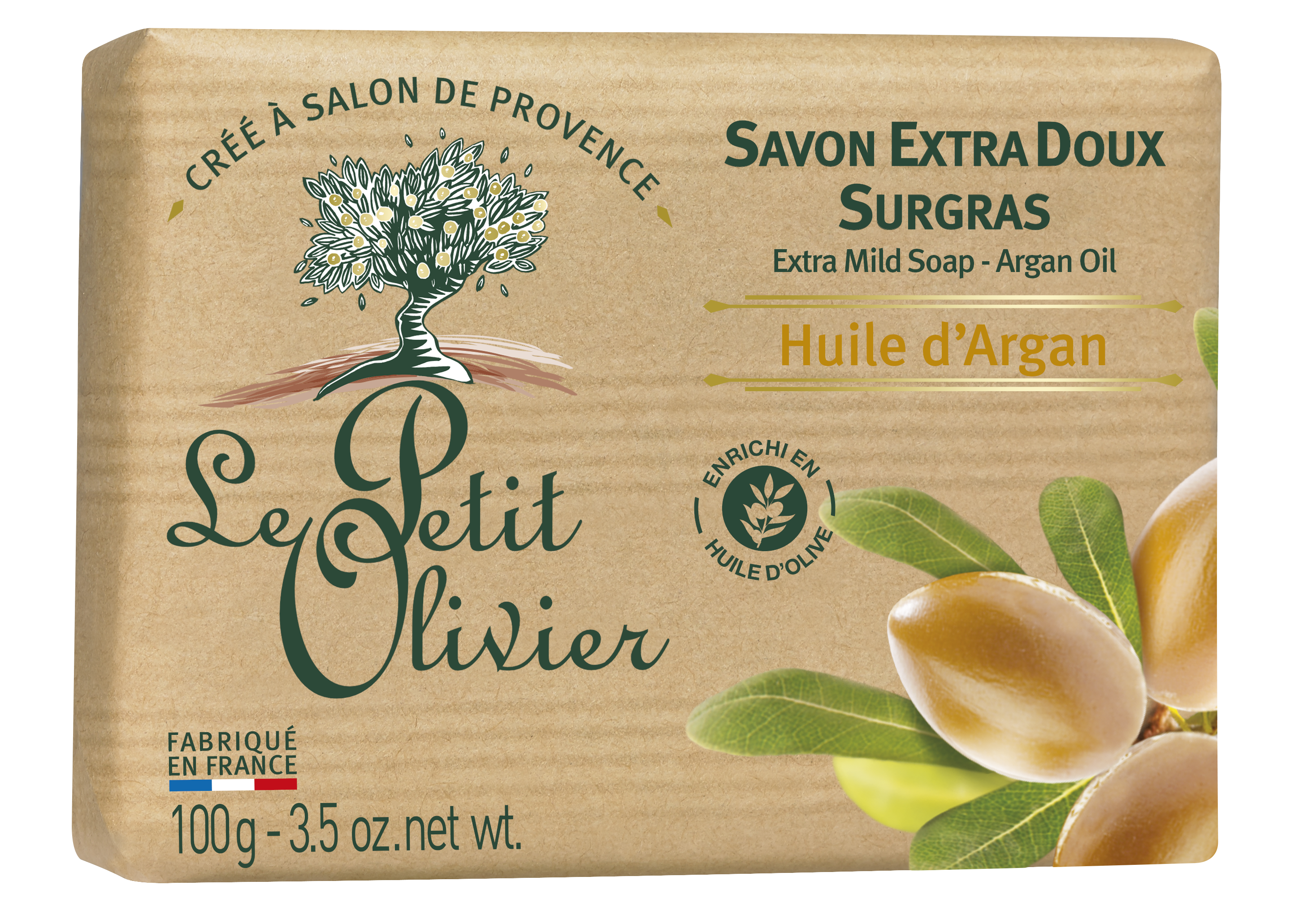 LE PETIT OLIVIER savon<br>100 g, extra doux huile d'argan