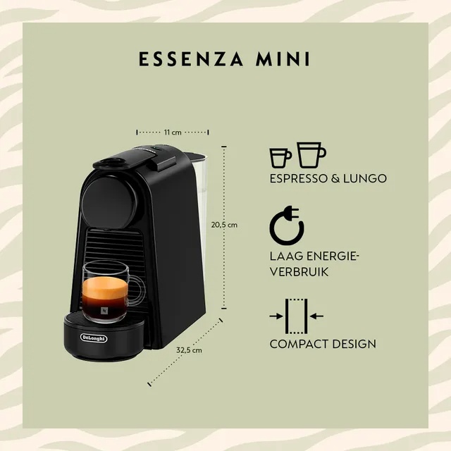 De'Longhi Mini Black Nespresso Essenza EN85.B - 50 Capsules + 30€ Koffiekorting
