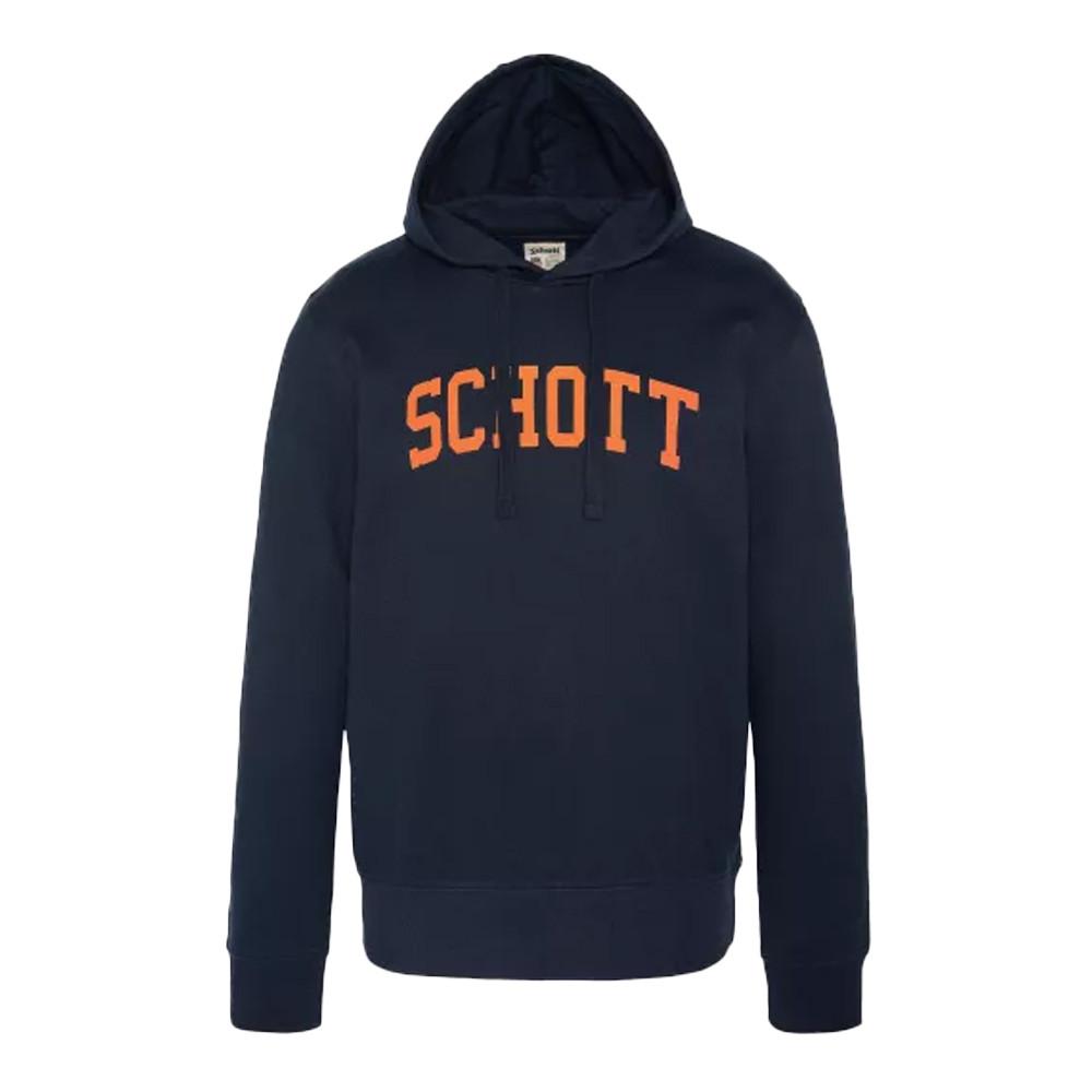 Schott Sweat à capuche Marine/orange Homme Schott Logo