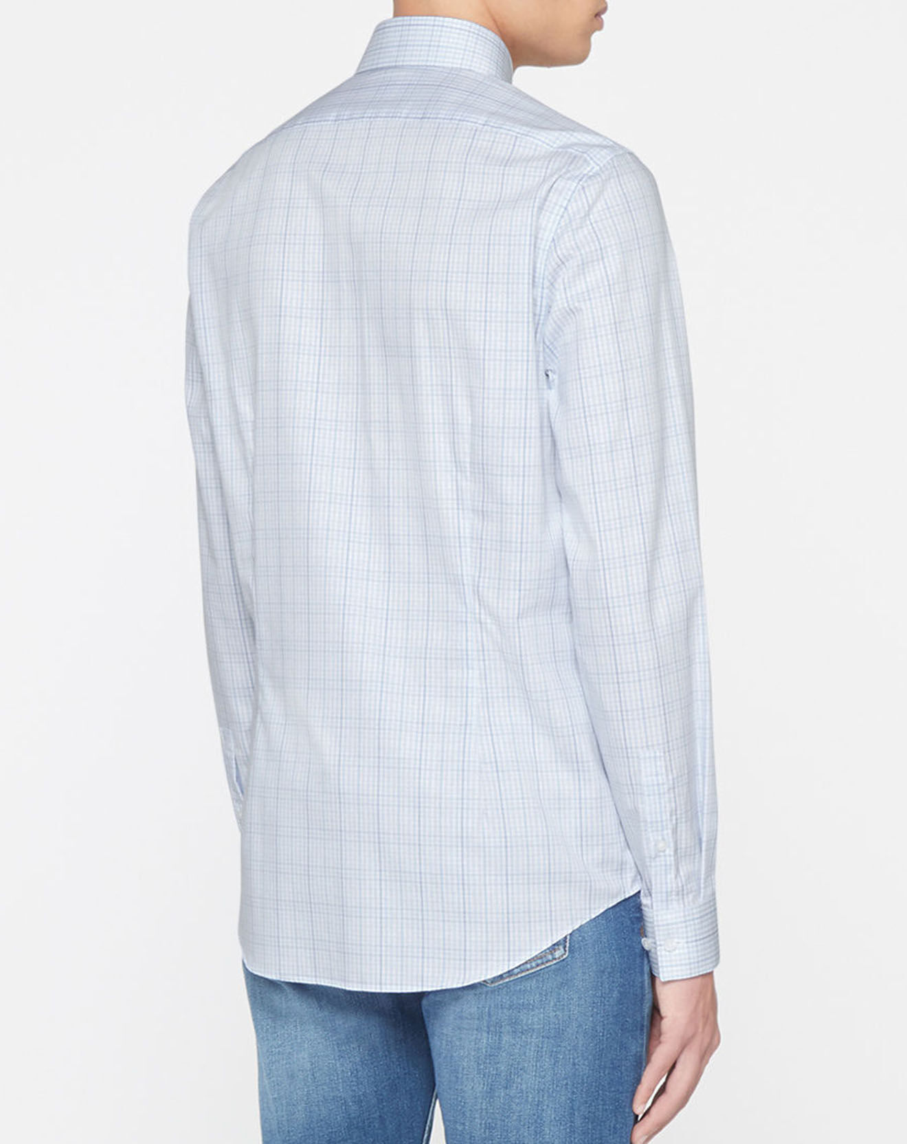 Calvin Klein Chemise slim à carreaux fenêtre bleu/blanc