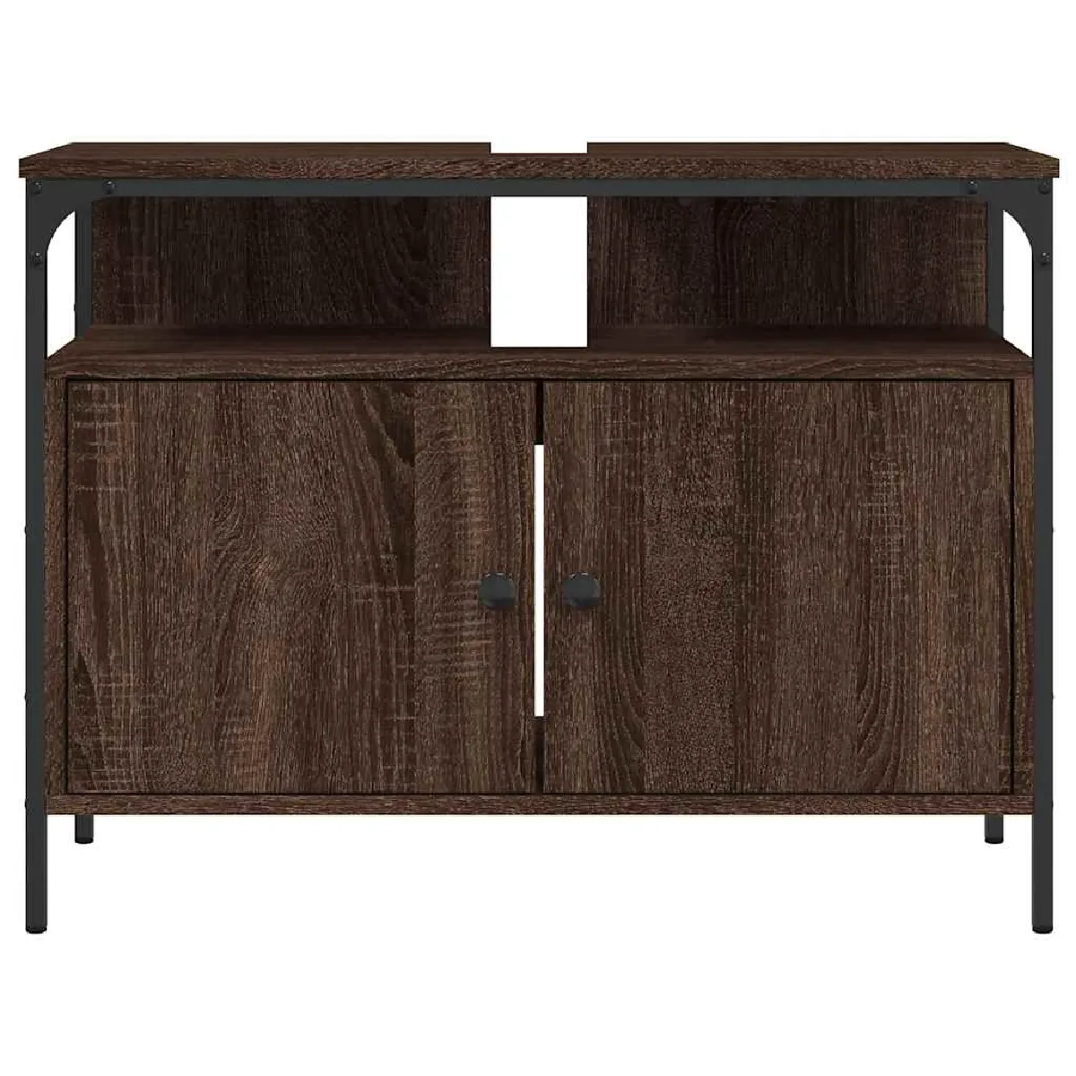 VIDAXL Armoire lavabo chêne marron
