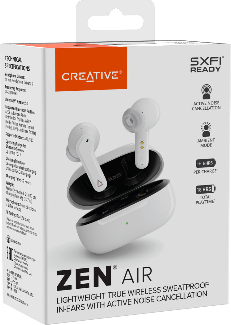 Creative - Tws Earbuds - Zen Air - Anc - Hvid
