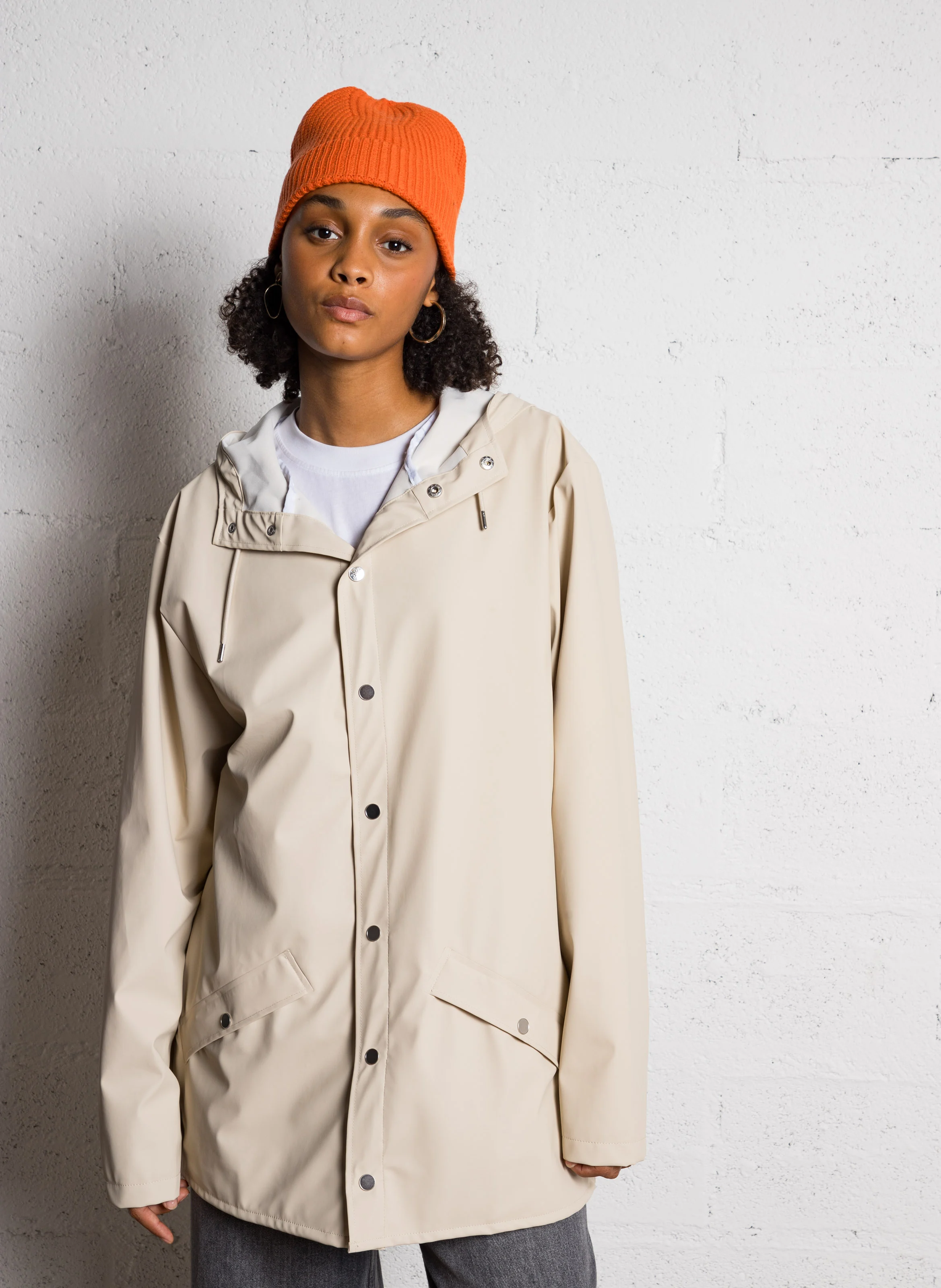 Coupe-vent imperméable à capuche | Beige