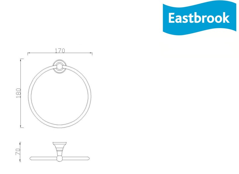 Eastbrook Rockingham messing handdoekring chroom