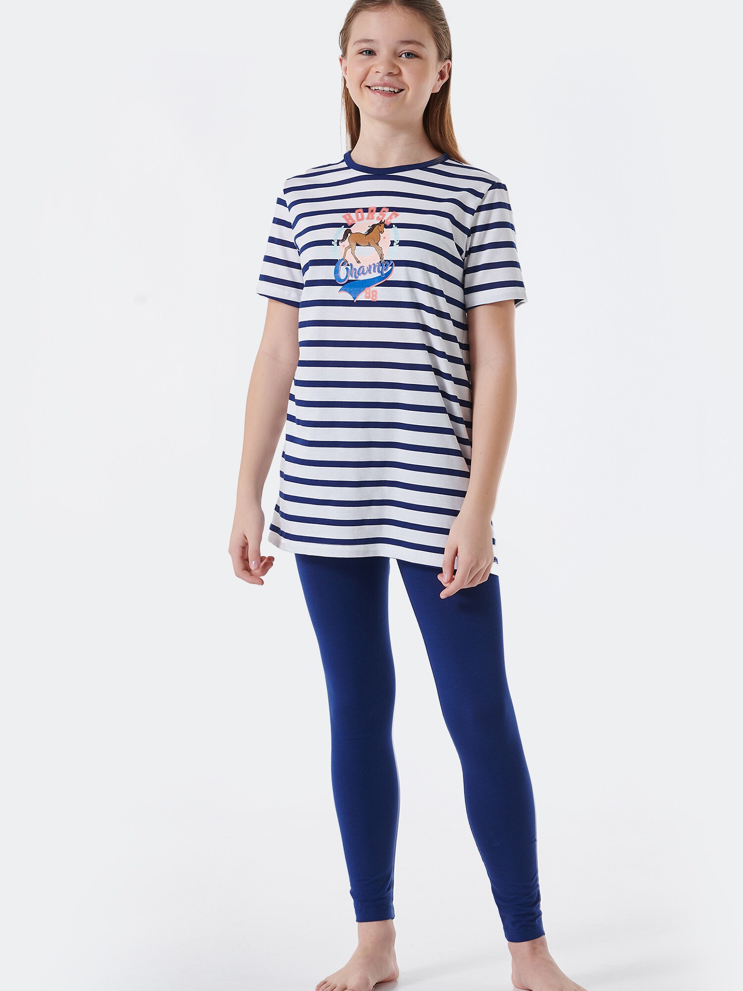 Schiesser Mädchen Pyjama Horse World Organic Cotton 1er-Pack