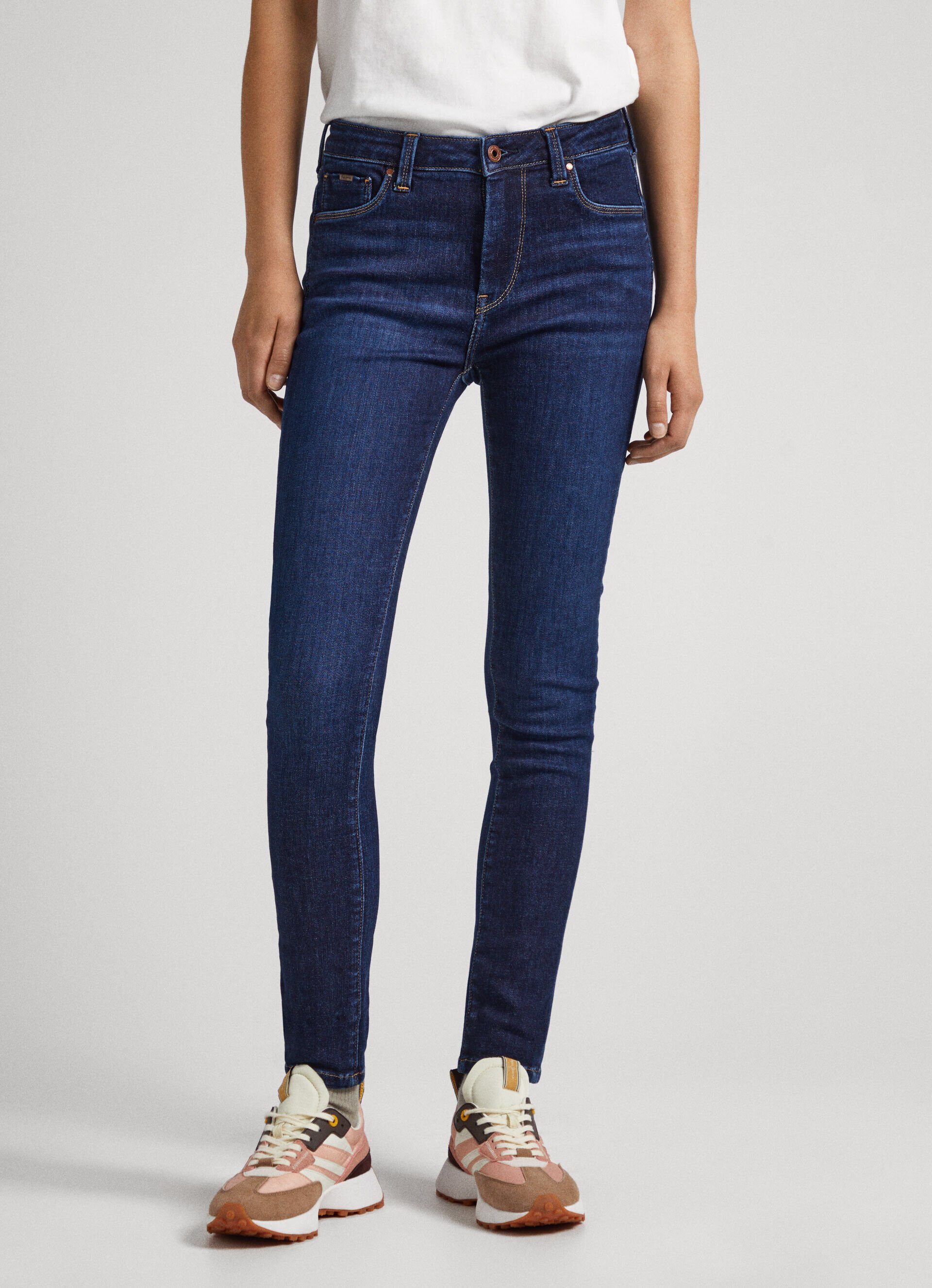 Calça jeans skinny de cintura alta estilo regent fit - jeans