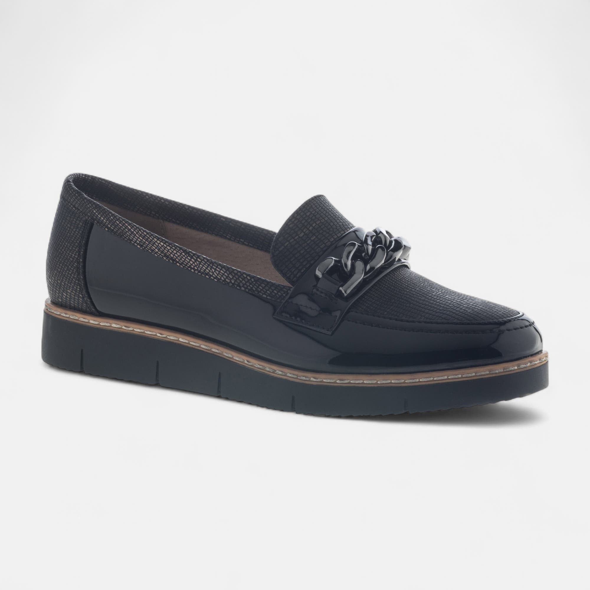 Mocassins Femme noir vernis