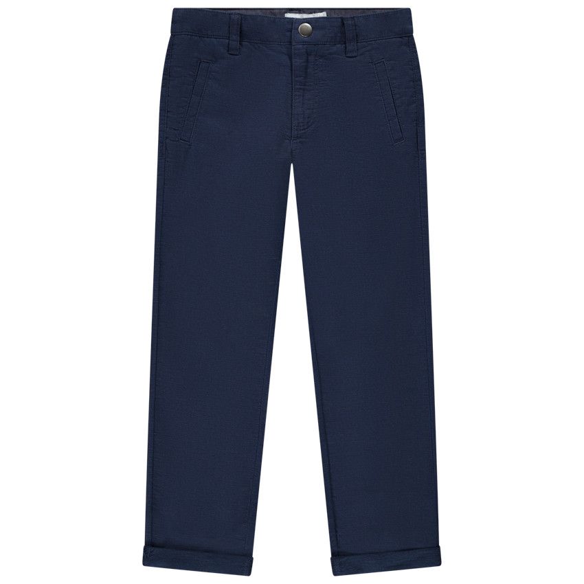 Pantalon chino uni en coton pour garçon - Bleu marine