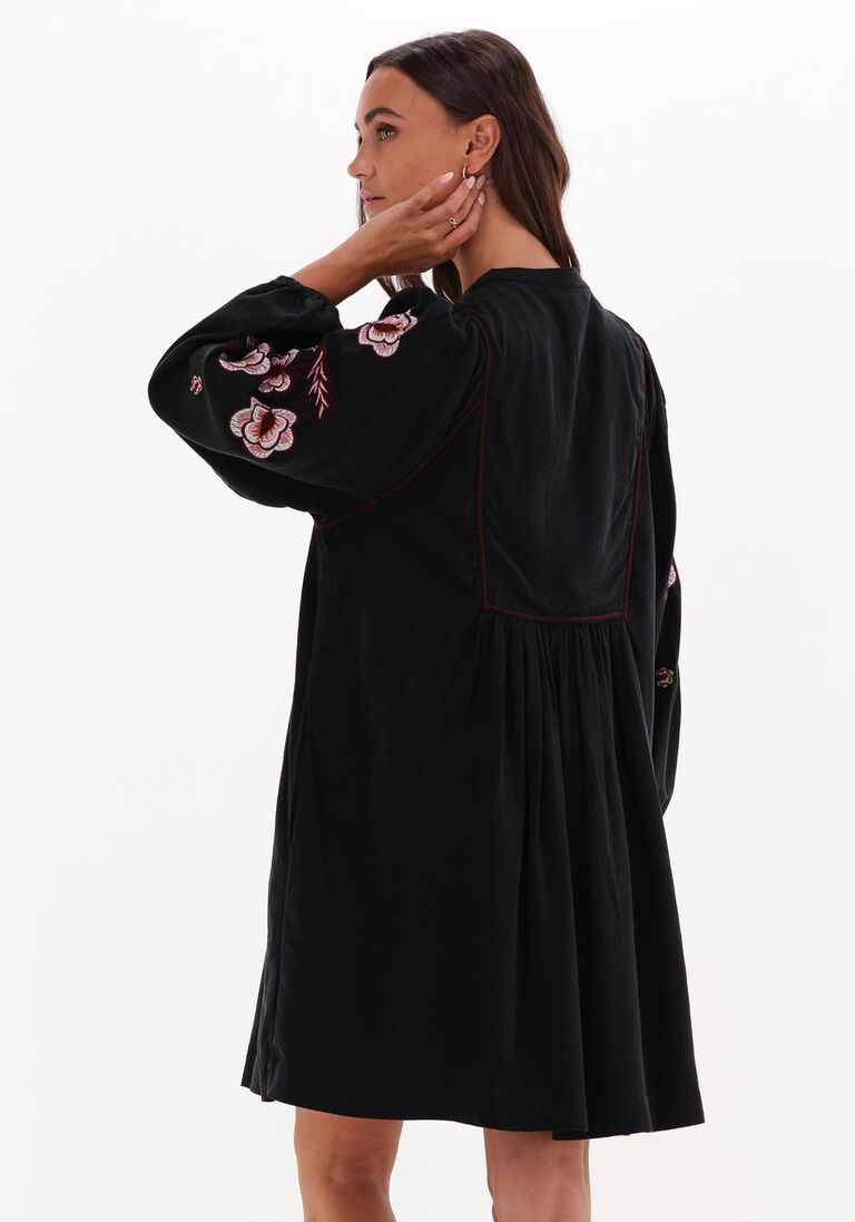 SCOTCH & SODA zwarte scotch & soda mini jurk embroidered tencel lyocell dress