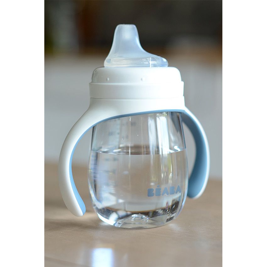 Biberon d'apprentissage 2 en 1 210 ml - Windy Blue - Ecru