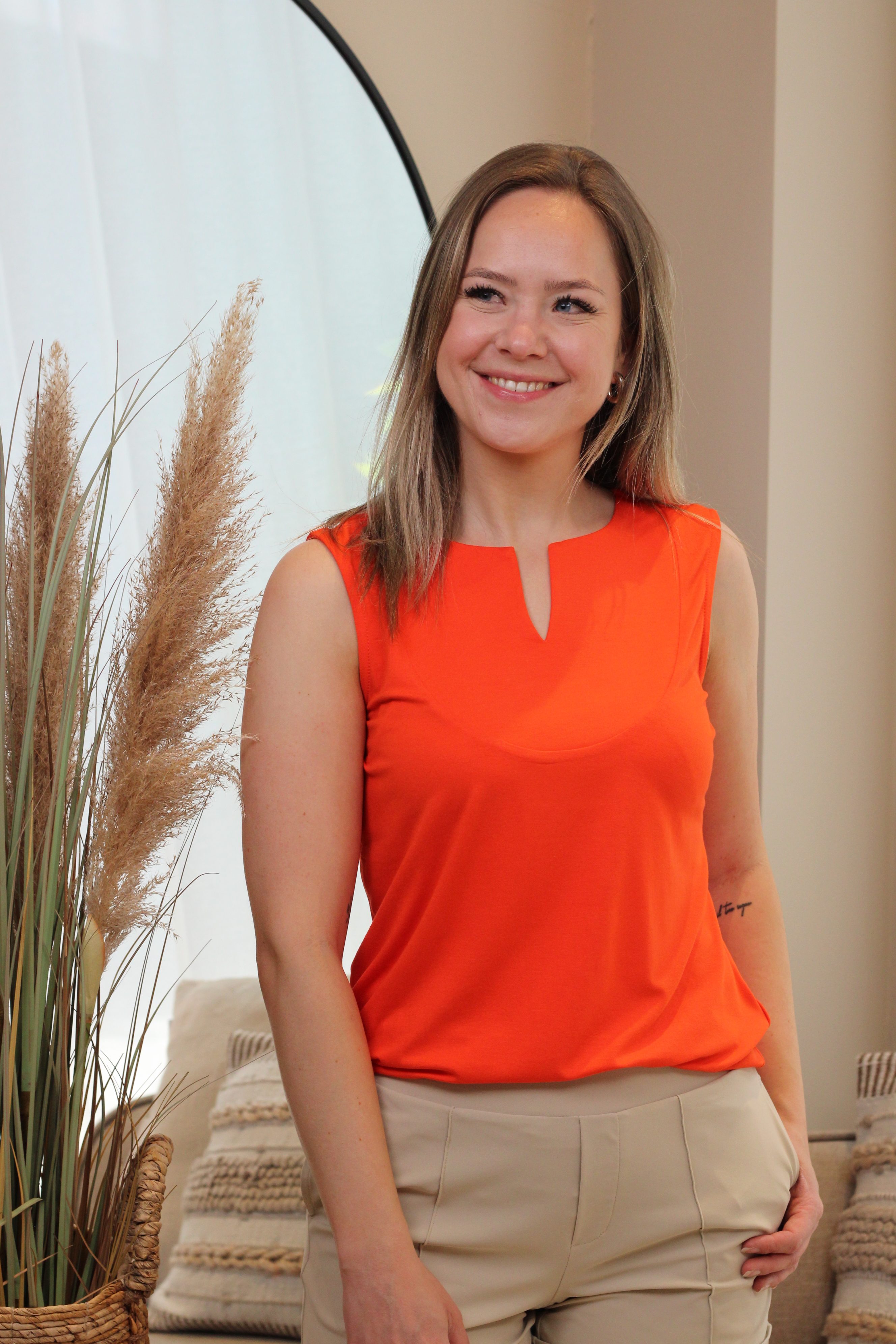Zoso - Sharon Luxury Jersey Top - Orange