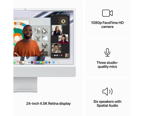 Apple 24-inch iMac - Retina 4,5K display, M3 chip 8‑core CPU   10‑core GPU, 8GB RAM, 256GB SSD - Silver