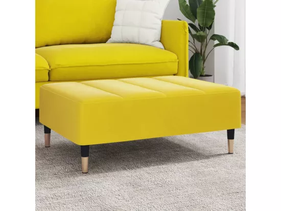 Repose-pied jaune 77x55x31 cm velours