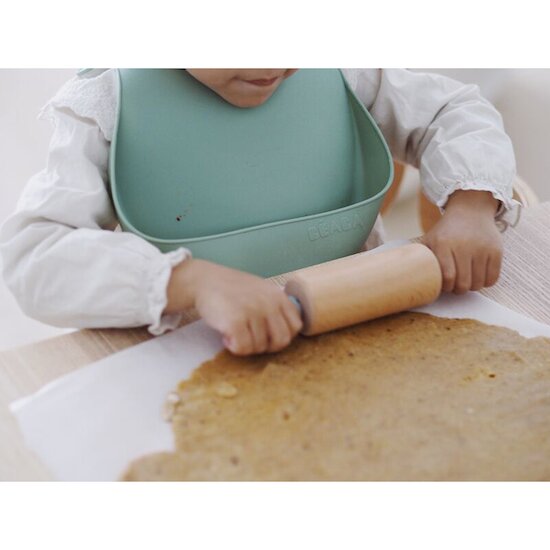Bavoir silicone   Vert Sauge        de               Béaba