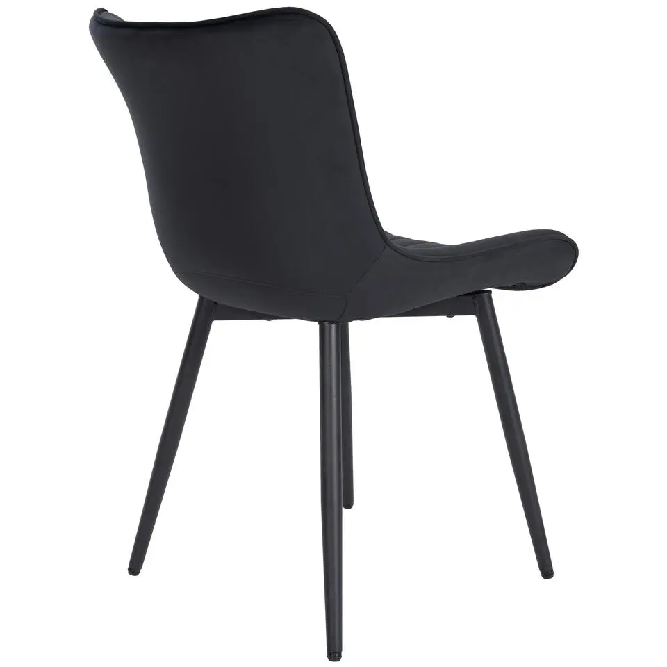 CLP Eetkamerstoel Largo zwart Frame - Fluweel - zwart