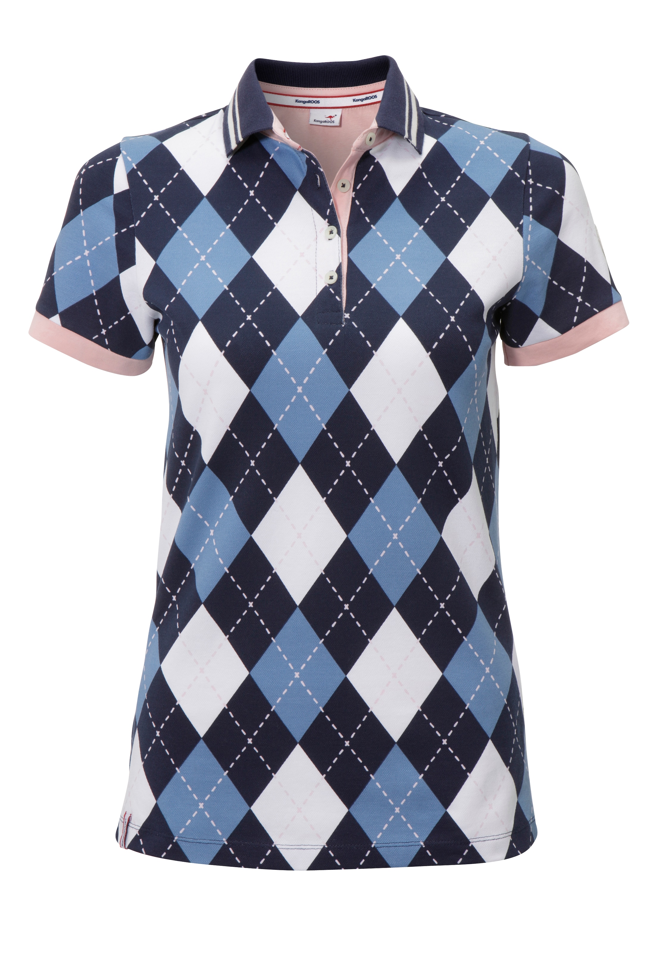 KangaROOS Poloshirt , Kurzarm,  figurbetonte Passform,  Polokragen mit Knopfleiste