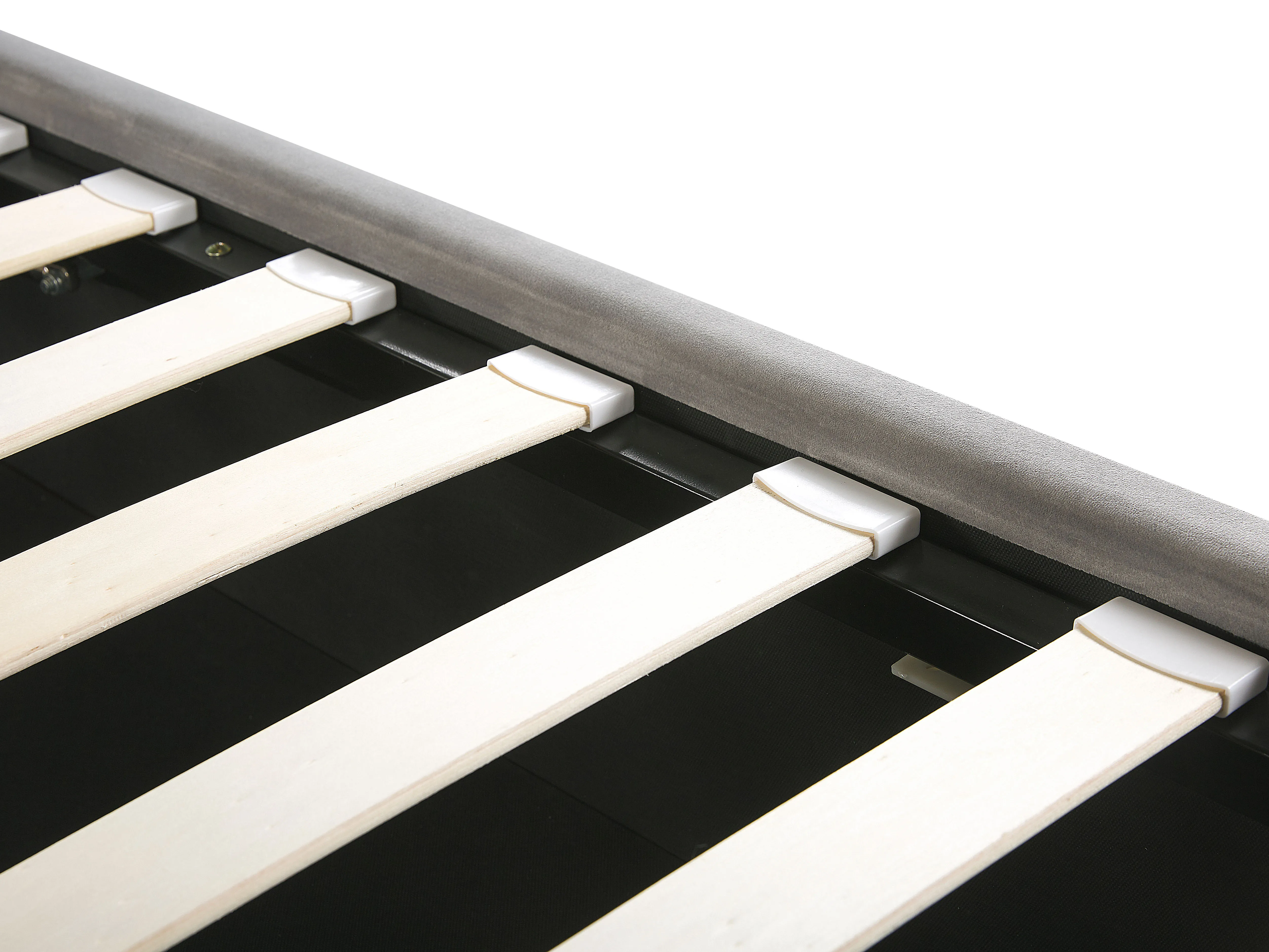 Bed met opbergruimte Fluweel SEZANNE 180 x 200 cm Lichtgrijs