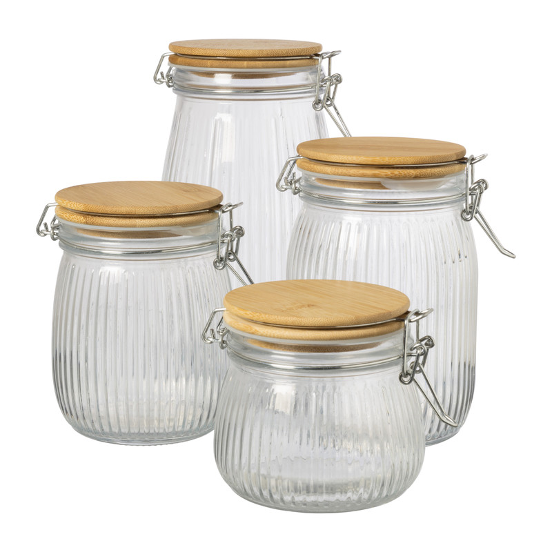 Weckpot met bamboe deksel - 1 liter