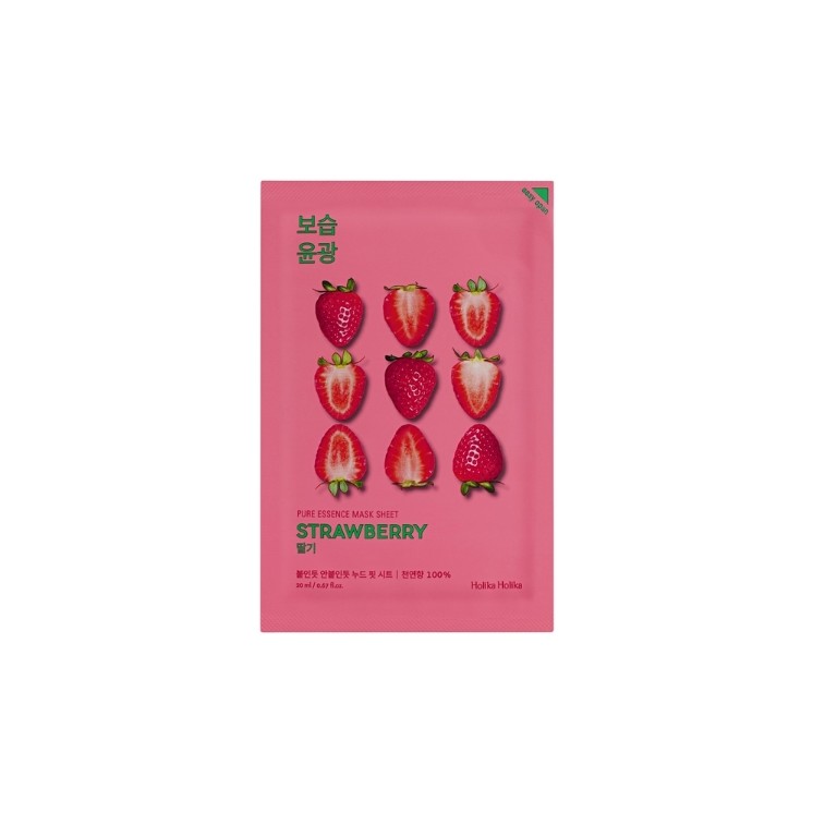 Holika Holika Pure Essence Mask Sheet - Gesichtsmaske in Blattform mit Erdbeerextrakt 20 ml
