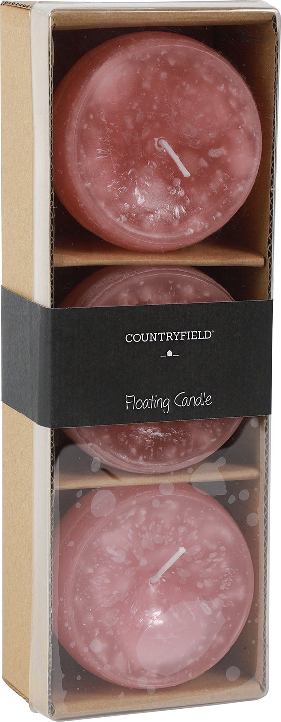 Countryfield drijfkaars Bollie roze 18 uur 3 stuks