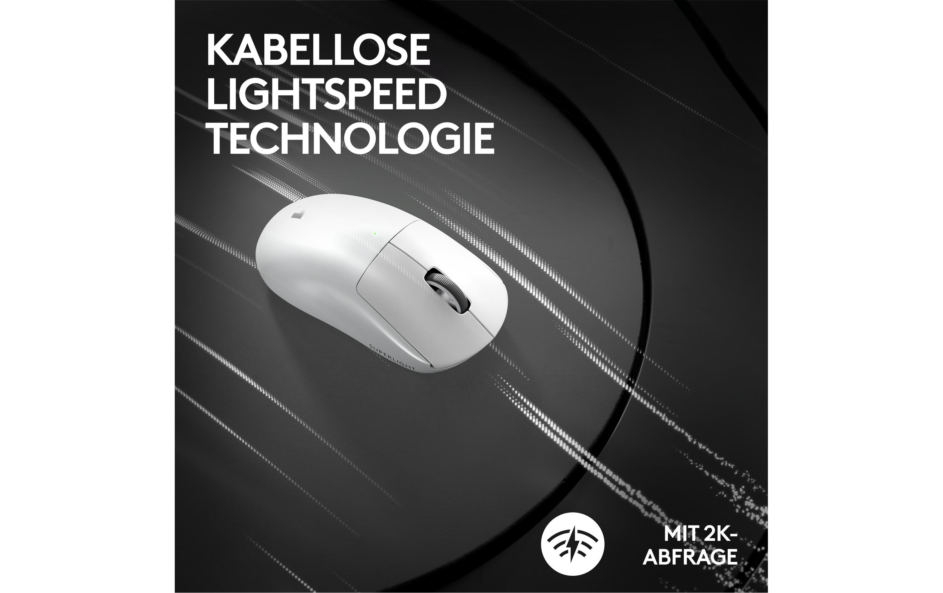 Gaming-Maus Pro X Superlight 2 Lightspeed Weiss<br>Extrem leichte Gaming-Maus mit leistungsvoller Performance