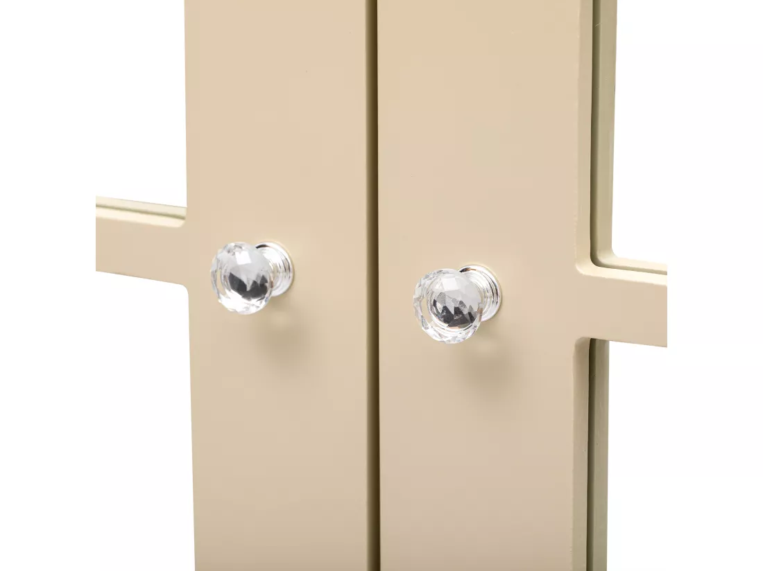 Buffet avec 4 portes vitrées - avec étagères réglables - Naturel