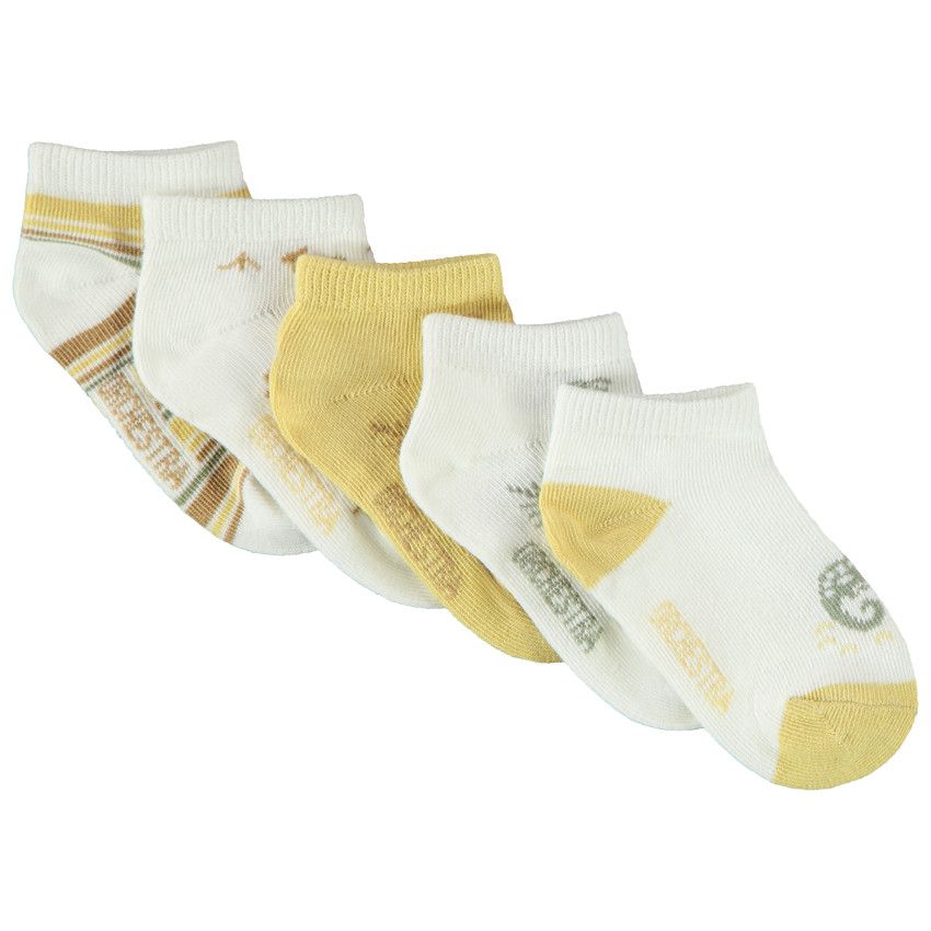 Lot de 5 paires de chaussettes courtes Désert pour bébé garçon - Ecru