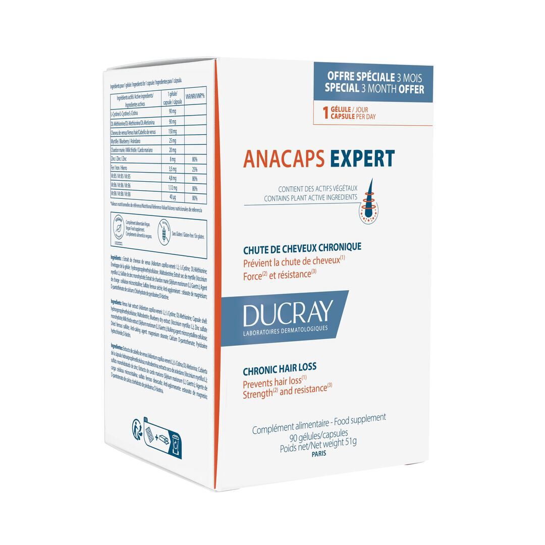 Cápsulas Queda Cabelo Crónica Anacaps Expert - 90un