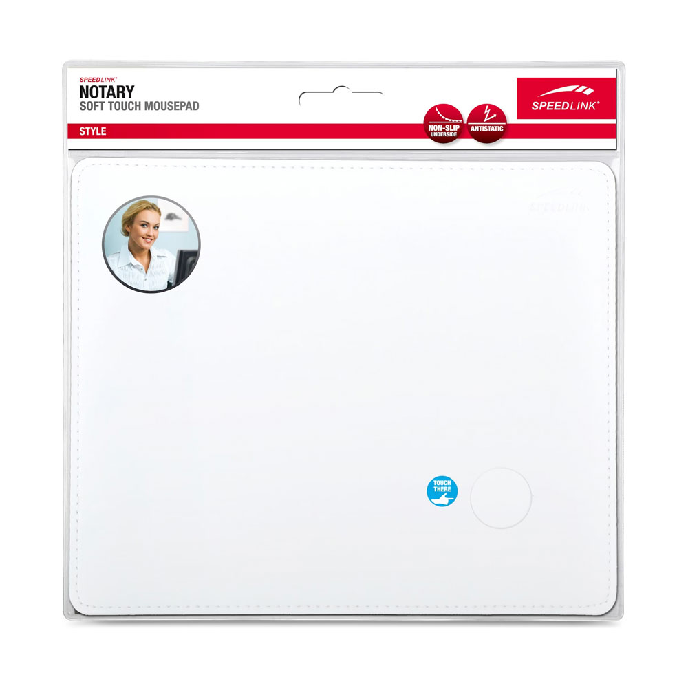 (23x19cm) Notary Soft Touch Mousepad Mauspad Anti-Rutsch PC Mausmatte (SL-6243-LWT) - Weiss