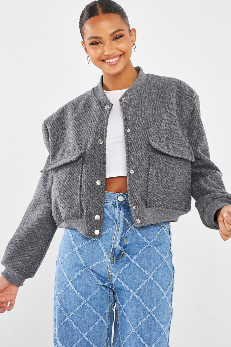 Bomber court gris