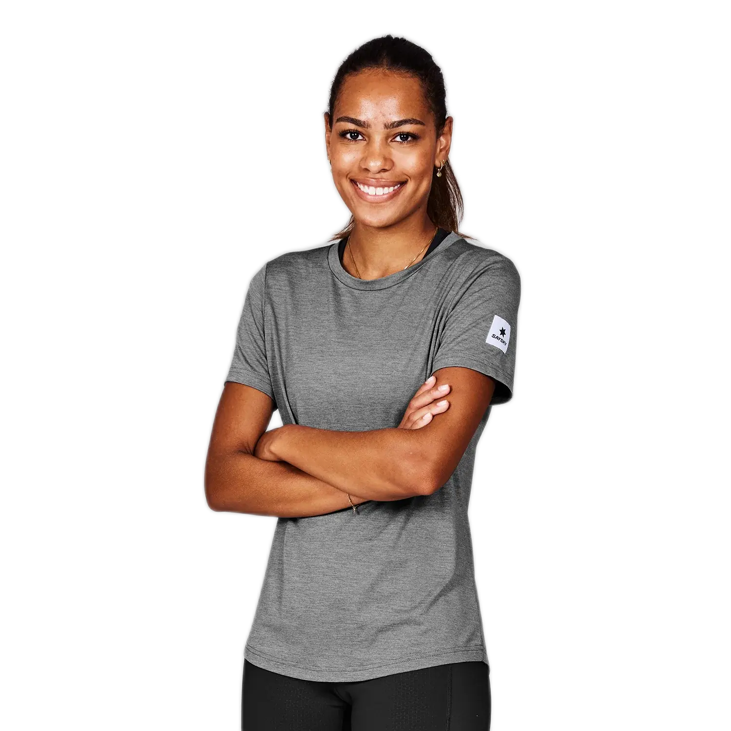 saysky clean pace ss tee dame 6004 grey