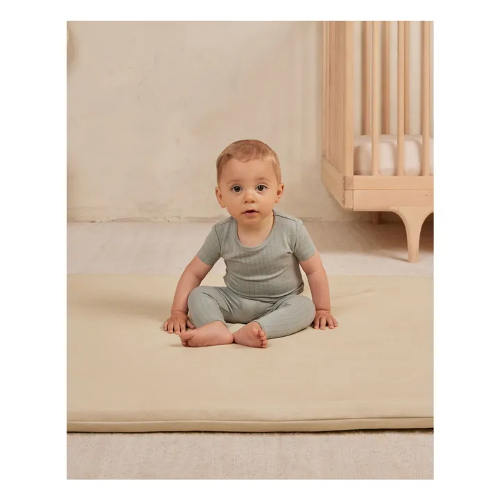 Quincy Mae T-Shirt et Legging à Carreaux Bamboo | Vert d'eau