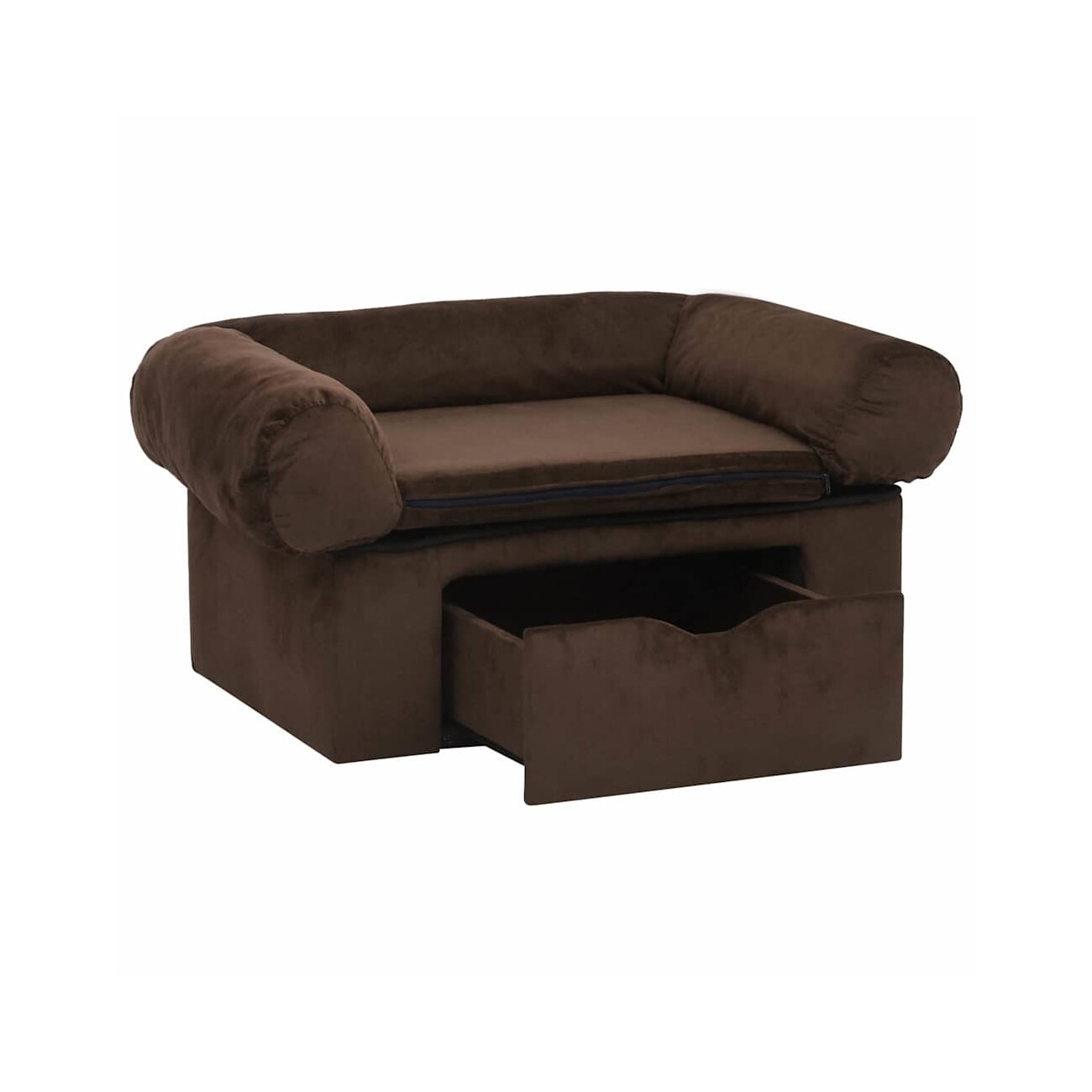 VidaXL Hundesofa Plüsch mit Schublade 75x50x38cm braun