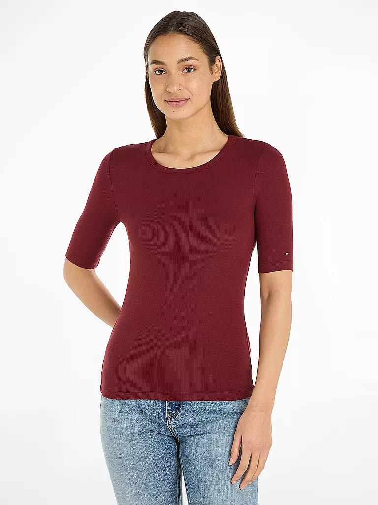 TOMMY HILFIGER T-Shirt dunkelrot