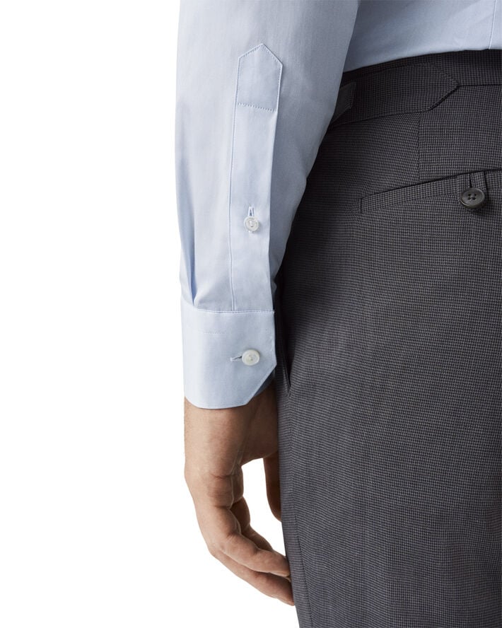 ETON Contemporary Fit Light Blue Solid Elevated Twill Shirt Lyseblå