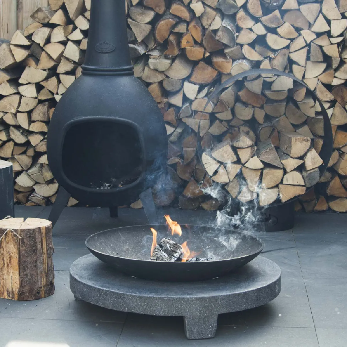 Esschert Design Porte-bûches cylindrique