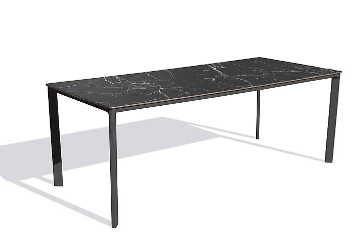 Table de jardin Meet en aluminium coloris noir L.200 x l.90 x H.73 cm