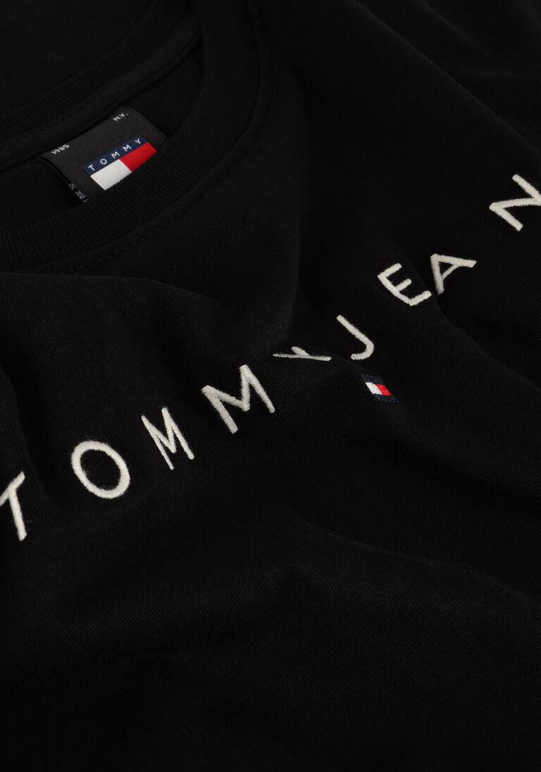 TOMMY JEANS zwarte tommy jeans t-shirt tjm reg linear logo tee ext