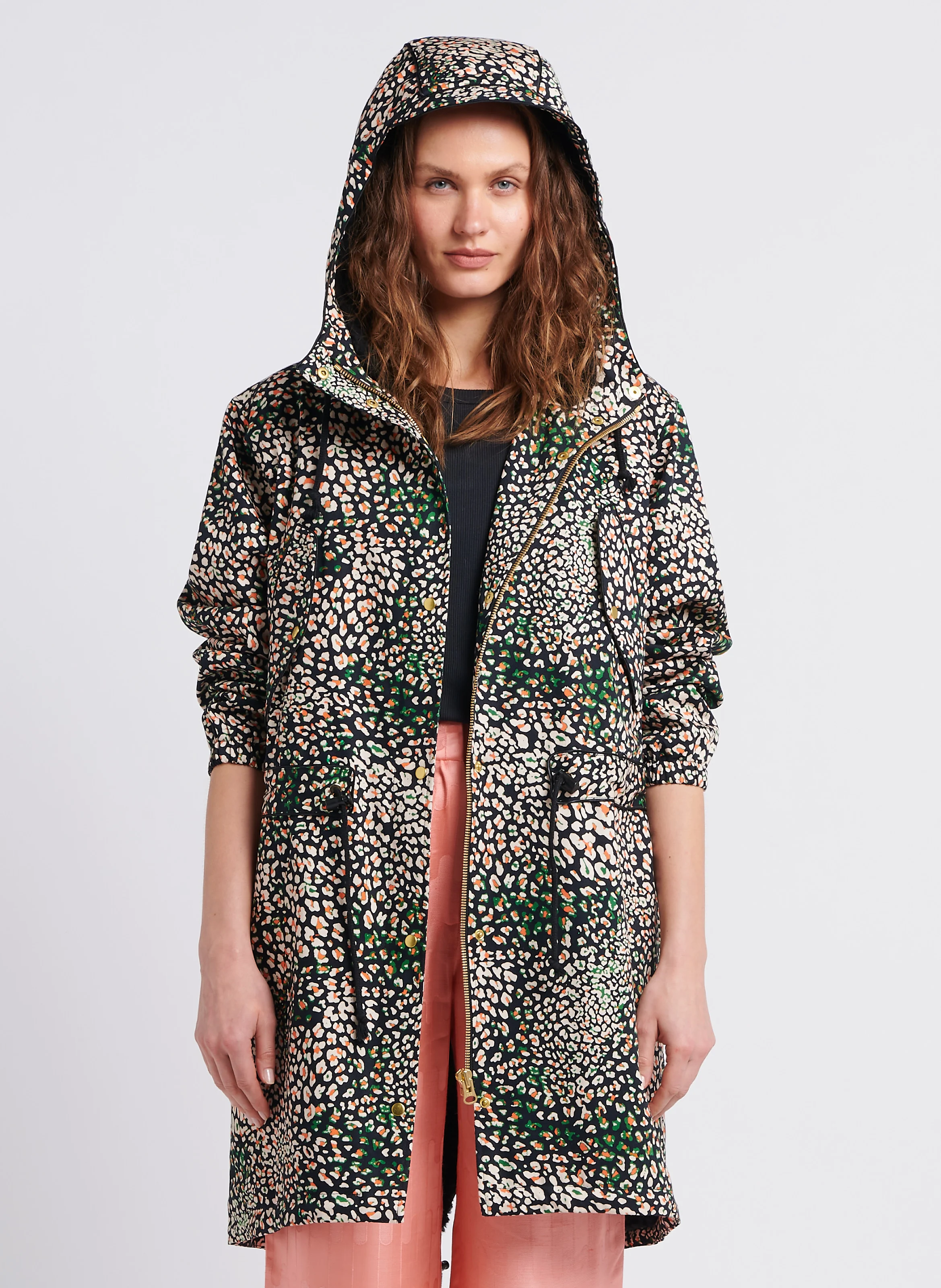 ONUR - Manteau à capuche imprimé en coton| Multicolore