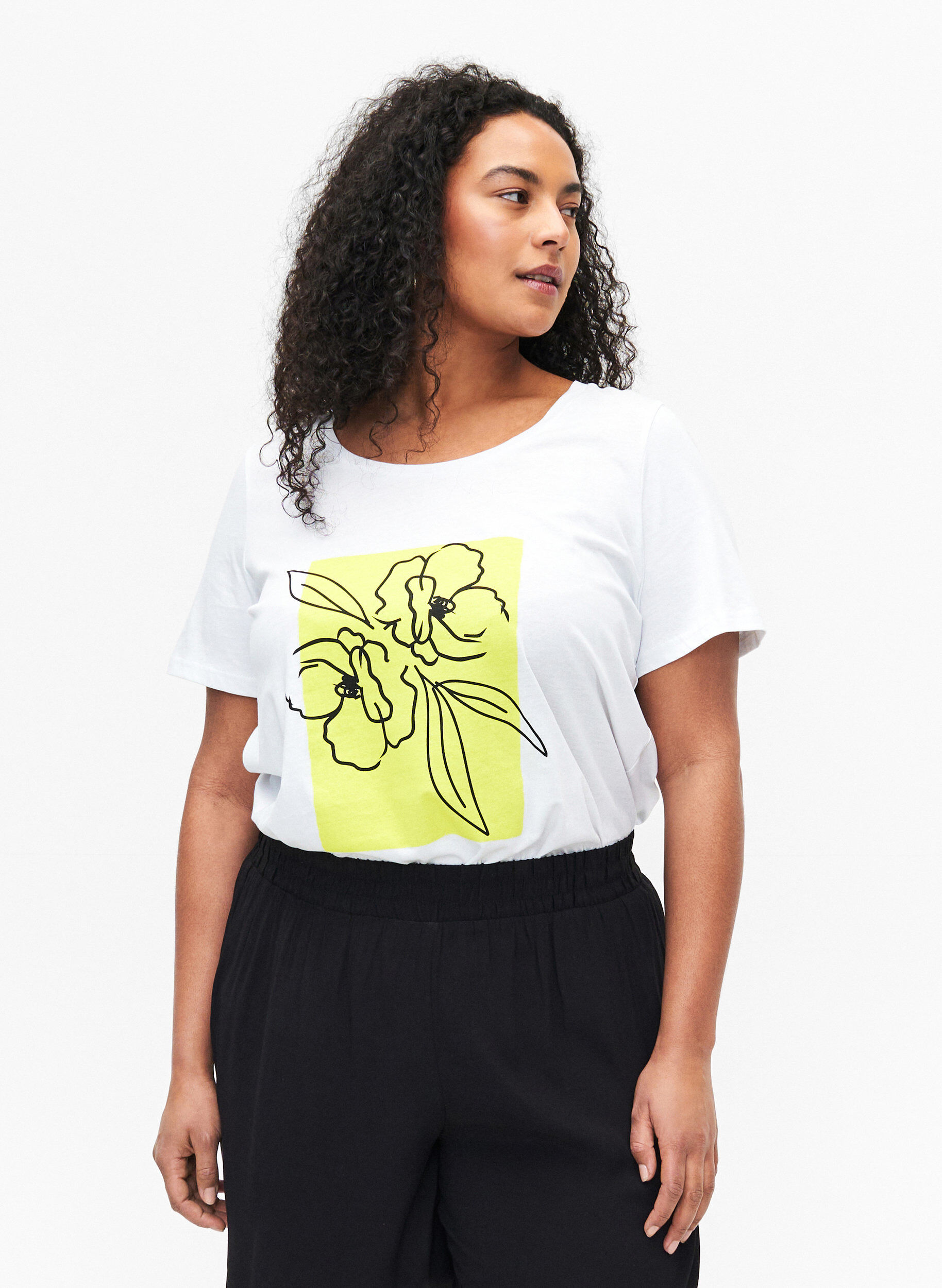 Bomulds t-shirt med motiv