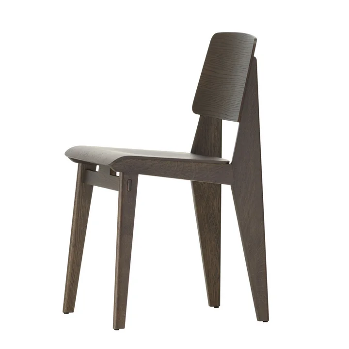 Vitra - Chaise Tout Bois, Eiche dunkel, Kunststoffgleiter