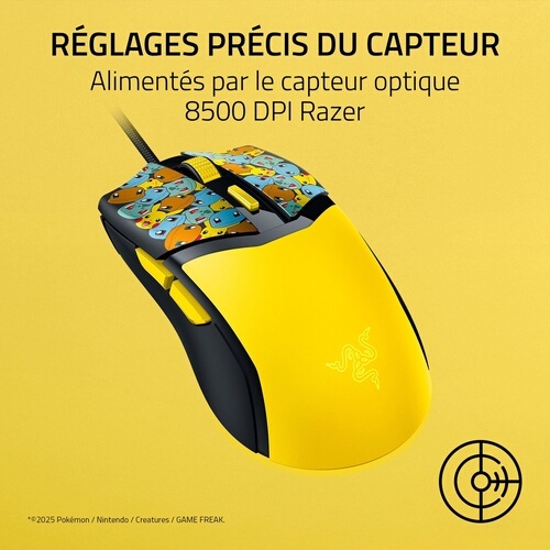 Souris Razer Cobra Pokémon Kanto Starters Ed. - Gaming Filaire - légère - glissements ultra-fluides