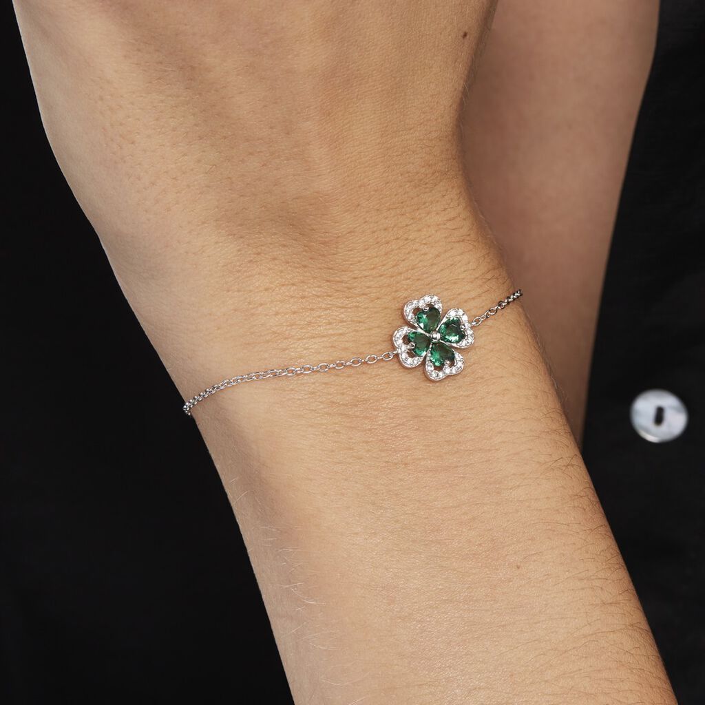 Bracelet Argent Blanc Deryn Verre Oxydes De Zirconium