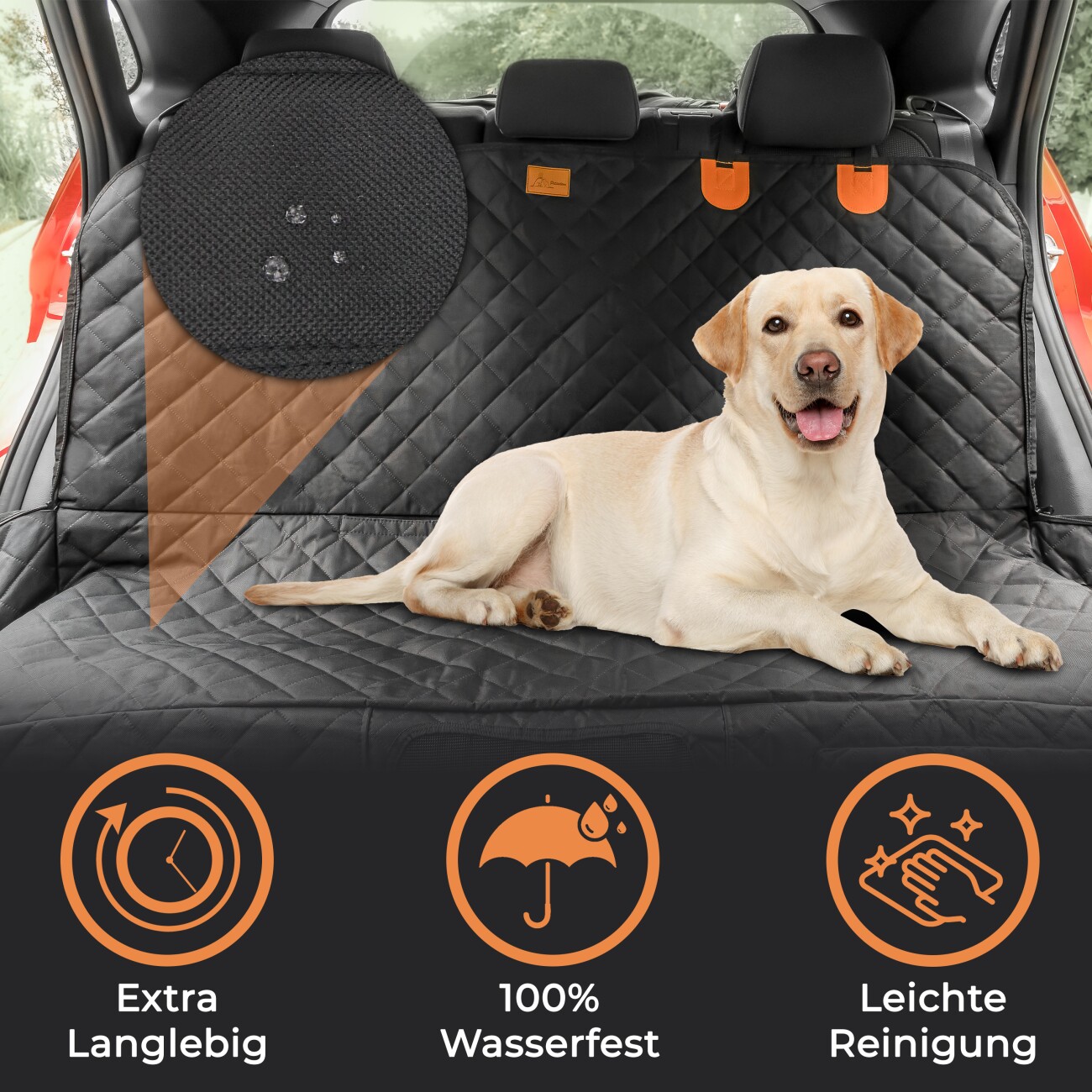 Petsation Autoschondecke Hundedecke für Rückbank + Kofferraum